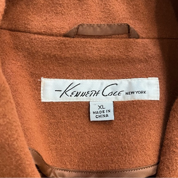 Kenneth Cole New York Rust Sweater Car Coat Sz XL Slit Pockets Snap Closure - Picture 12 of 15